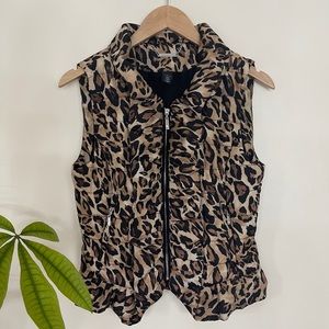 White House Black Market Leopard Print Vest